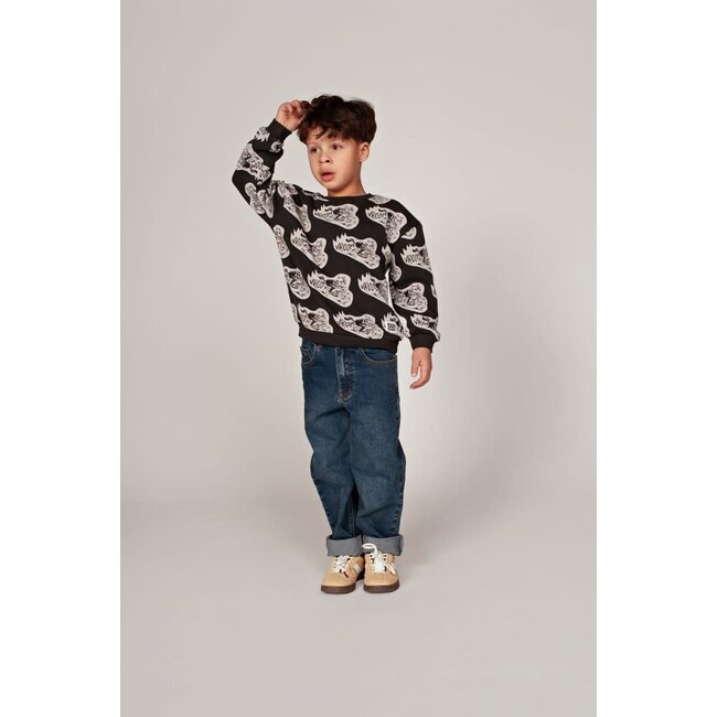 Sturdy - Sweater AOP Relaxed Fit Antraciet - Fix It