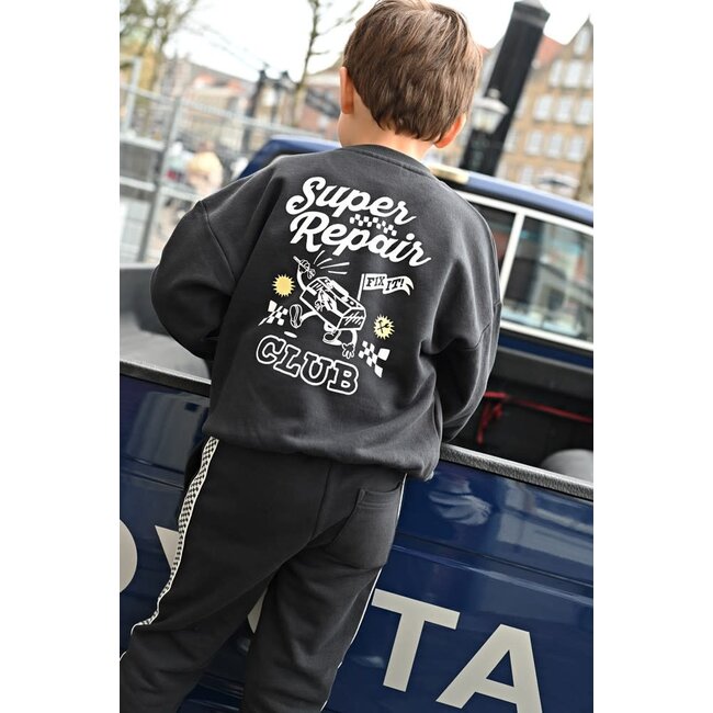 Sturdy - Sweater met Backprint Oversized Antraciet - Fix It