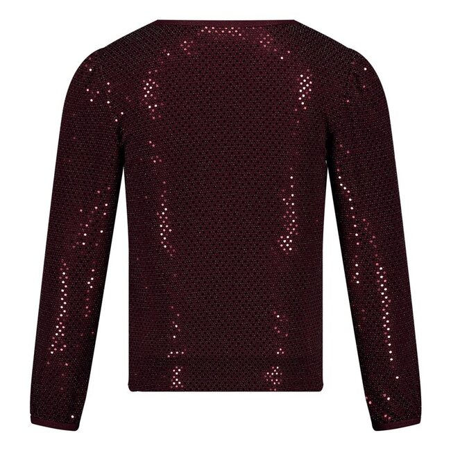 Jubel - Longsleeve Pailetten Bordeaux - Daily Princess