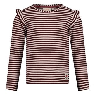 Jubel Jubel - Longsleeve Rib met Streep Bordeaux - Daily Princess