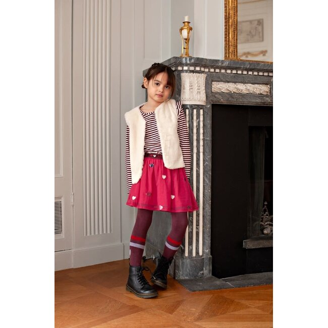 Jubel - Longsleeve Rib met Streep Bordeaux - Daily Princess