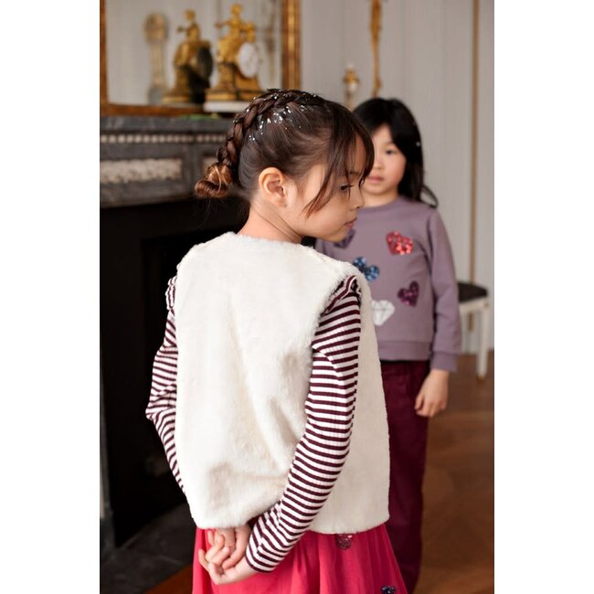 Jubel - Longsleeve Rib met Streep Bordeaux - Daily Princess