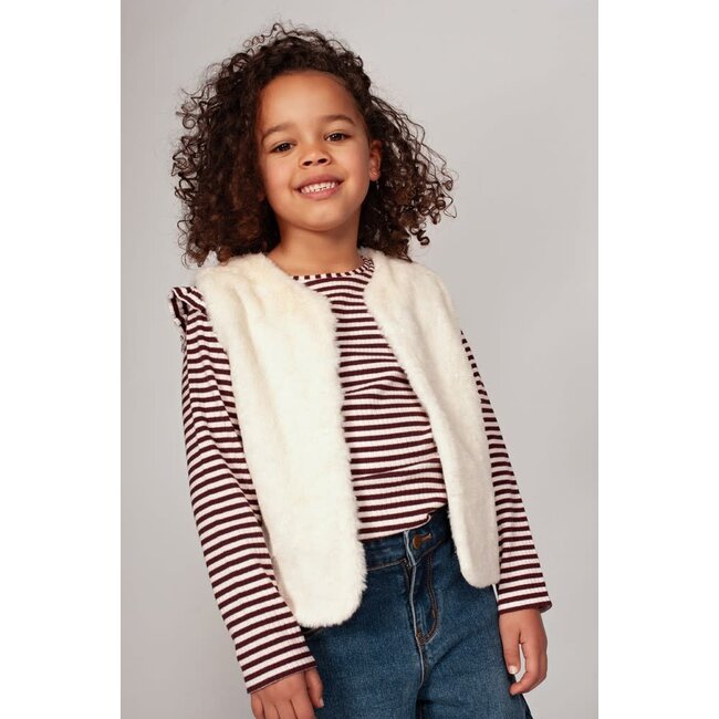 Jubel - Longsleeve Rib met Streep Bordeaux - Daily Princess