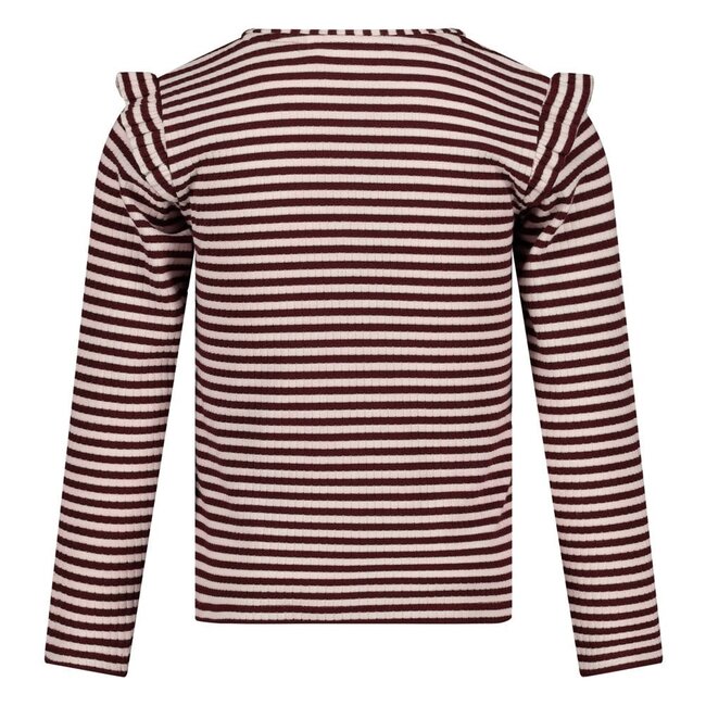 Jubel - Longsleeve Rib met Streep Bordeaux - Daily Princess