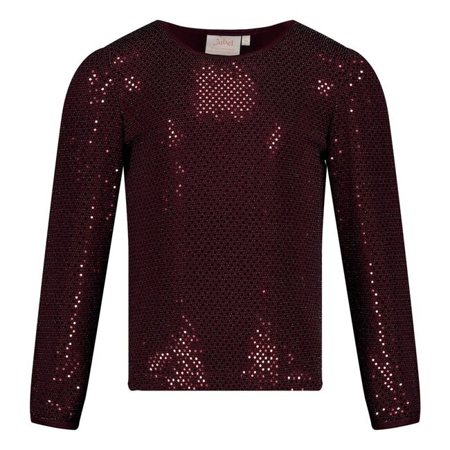 Jubel - Longsleeve Pailetten Bordeaux - Daily Princess