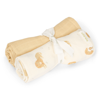 Little Dutch Little Dutch - Swaddle Doeken Hydrofiel Safari Leo - Safari Friends