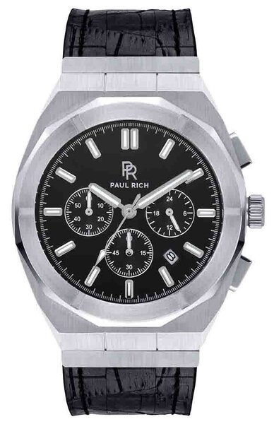 Paul Rich Paul Rich Motorsport Silver Black Leather MSP06-L watch 45 mm