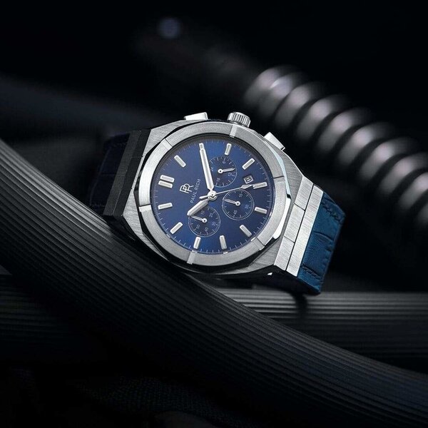 Paul Rich Paul Rich Motorsport Silver Blue Leather MSP05-L watch 45 mm