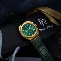 Paul Rich Paul Rich Motorsport Grün Gold Leder MSP02-L Uhr 45 mm