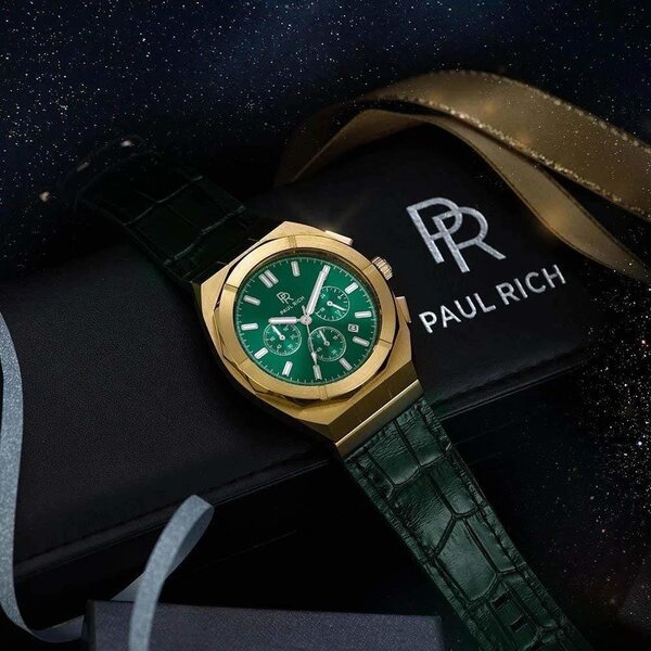 Paul Rich Paul Rich Motorsport Green Gold Leather MSP02-L watch 45 mm