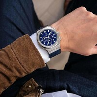 Paul Rich Paul Rich Motorsport Carbon Fiber Silver Blue Leather MCF05-L watch 45 mm