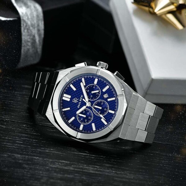 Paul Rich Paul Rich Motorsport Karbonfaser Silber Blau MCF05 Uhr 45 mm