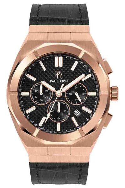Paul Rich Paul Rich Motorsport Carbon Fiber Rose Gold Leather MCF04-L watch 45 mm