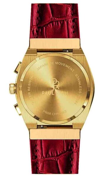 Paul Rich Paul Rich Motorsport Carbon Fiber Gold Red Leather MCF03-L watch 45 mm