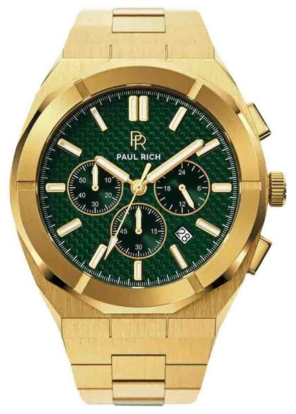 Paul Rich Paul Rich Motorsport Carbon Fiber Gold Green MCF02 watch 45 mm