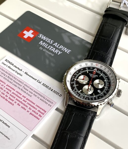 Swiss Alpine Military 7078.9135 Chronograph Mens Watch 45mm 10ATM
