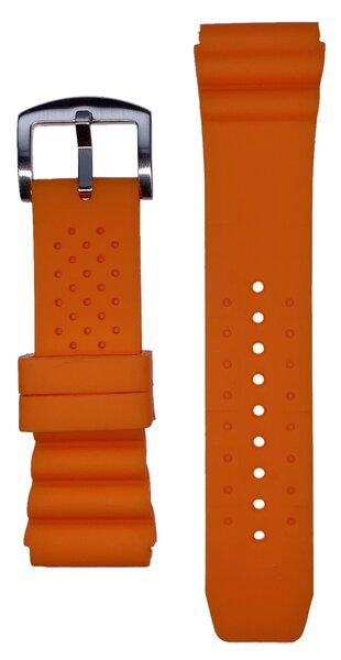 Tauchmeister 24mm orange rubber watch strap S24-OR