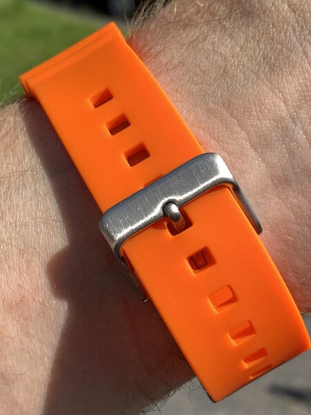 Tauchmeister 22mm orange rubber watch strap S22-OR