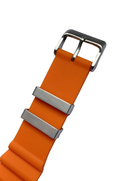 Tauchmeister 22mm orange rubber watch strap S22-OR