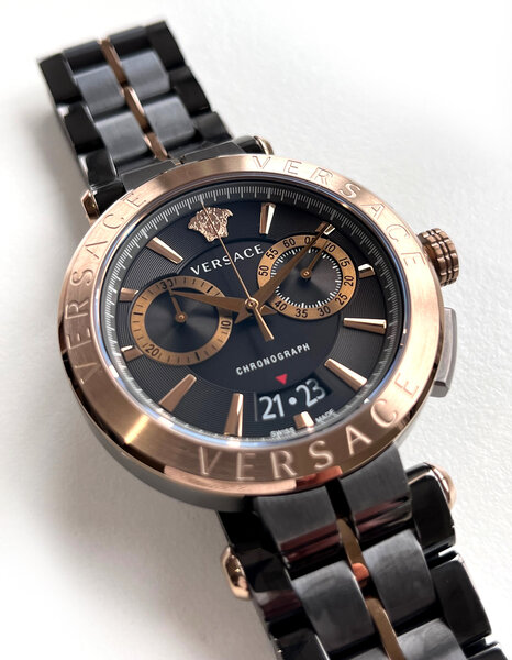 大人気】Versace Aion men´s watch 44ｍｍ レザーベルト◎ (VERSACE