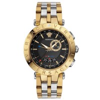 Versace Versace 29G79D009 S079 V-Race GMT & Alarm schwarz gold silber Herrenuhr