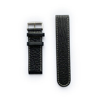 Tauchmeister 24mm black leather watch strap S24-black