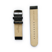 Tauchmeister 24mm black leather watch strap S24-black