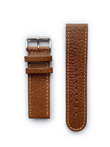 Tauchmeister 24mm brown leather watch strap S24-brown
