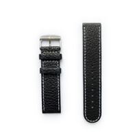 Tauchmeister 22mm black leather watch strap S22-black