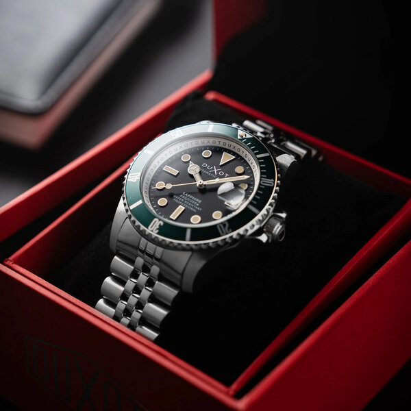 Duxot ✅ Weekend deal! Duxot DX-2057-33 Soot Black Atlantica Diver automatic watch