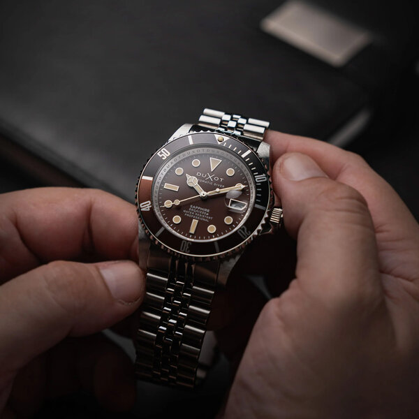 Duxot DX-2057-99 Schokoladenbraune Atlantica Diver Automatikuhr
