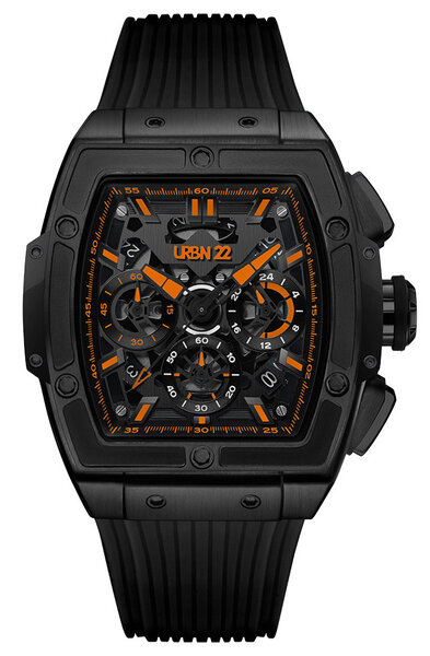 URBN22 Onyx Volcano Orange streetlife chronograph watch