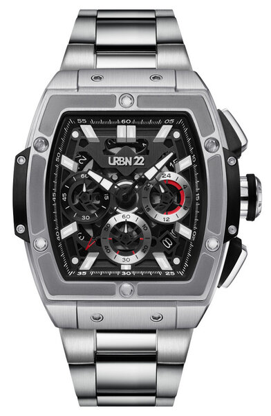 URBN22 URBN22 Iron Silver Bandit streetlife chronograph watch