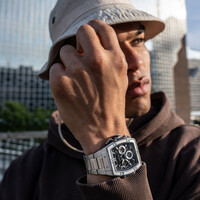 URBN22 URBN22 Iron Silver Bandit Streetlife Chronograph Uhr