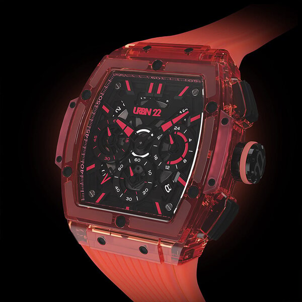 URBN22 URBN22 Nitro Coral Red streetlife chronograph watch