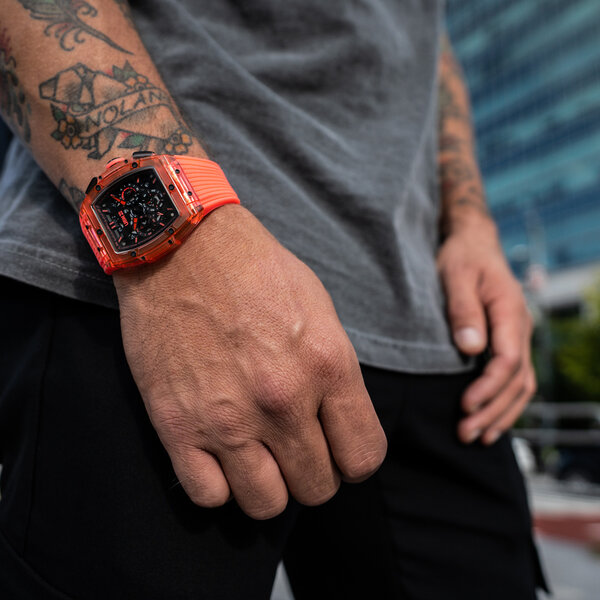 URBN22 URBN22 Nitro Coral Red streetlife chronograph watch