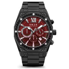VNDX Wise Man Steel Stones Schwarz Rot MB11880-07 Limitierte Uhr