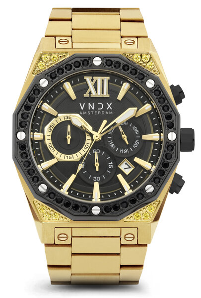VNDX Amsterdam VNDX Wise Man Stahl Steine Gold MD11880-01 Uhr