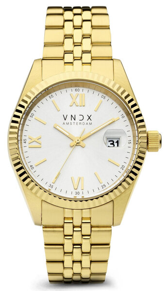 VNDX Amsterdam VNDX Dare Devil XL Gold Weiß MD43008-02 Damenuhr