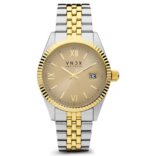 VNDX Dare Devil XL Silber Gold Beige MT43008-04 Damenuhr
