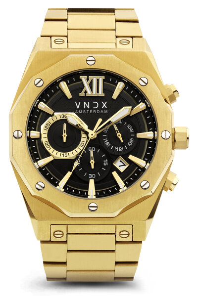 VNDX Amsterdam VNDX Wise Man Stahl Gold Schwarz MD11885-01 Uhr