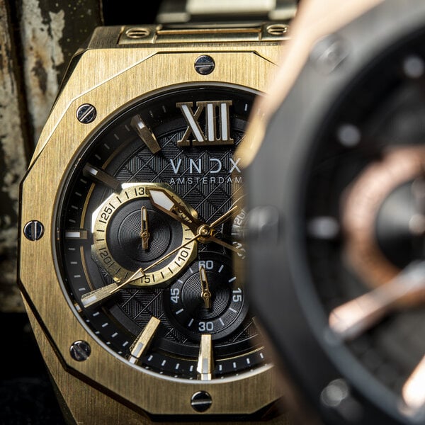 VNDX Amsterdam VNDX Wise Man Stahl Gold Schwarz MD11885-01 Uhr