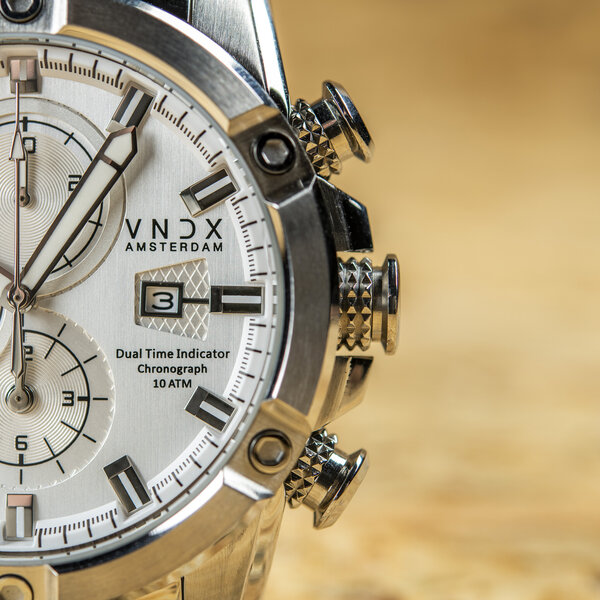 VNDX Amsterdam VNDX Young Rebel Big Boy Stahl Silber Weiß MS33047-02 Uhr