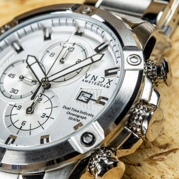 VNDX Amsterdam VNDX Young Rebel Big Boy Stahl Silber Weiß MS33047-02 Uhr