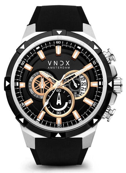 VNDX Amsterdam VNDX Young Rebel Big Brother Silber Schwarz LS33049-01 Uhr