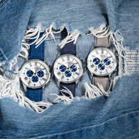 VNDX Amsterdam VNDX The Chief Leder Weiß Zweifarbig Blau LS33056-T3 BL Uhr