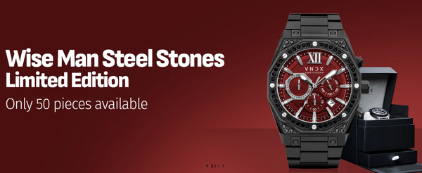VNDX Amsterdam VNDX Wise Man Steel Stones Schwarz Rot MB11880-07 Limitierte Uhr