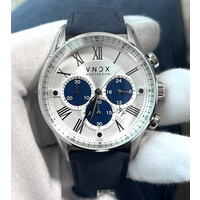 VNDX Amsterdam VNDX The Chief Leder Weiß Zweifarbig Blau LS33056-T3 BL Uhr