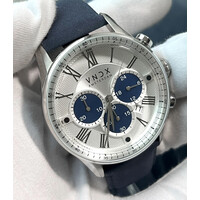 VNDX Amsterdam VNDX The Chief Leder Weiß Zweifarbig Blau LS33056-T3 BL Uhr