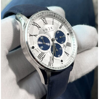 VNDX Amsterdam VNDX The Chief Leder Weiß Zweifarbig Blau LS33056-T3 BL Uhr